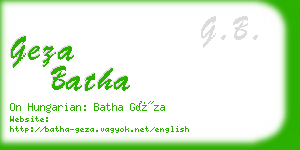geza batha business card